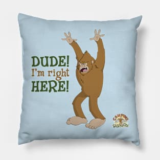 Dude! I'm right here! Love, Sasquatch Pillow