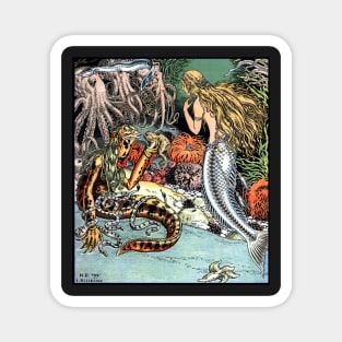 The Little Mermaid and the Sea Hag - Ivan Bilibin Magnet