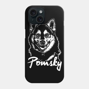 Funny Proud Pomsky dog portrait gift Phone Case