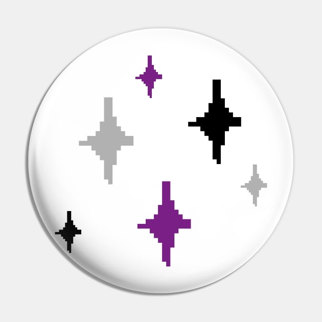 Asexual Pride Sparkles Pixel Art Pin by christinegames