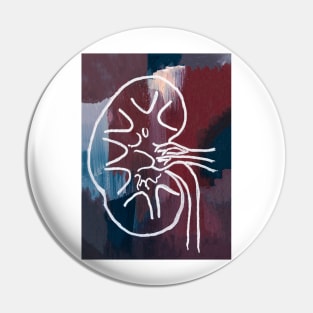 Gouached Abstract Kidney Pin