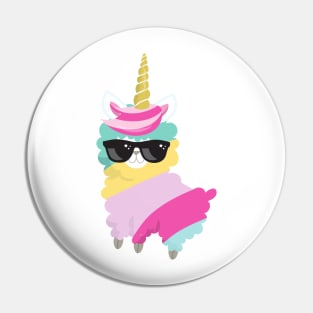 Unicorn Llama, Llama With Sunglasses, Cute Llama Pin