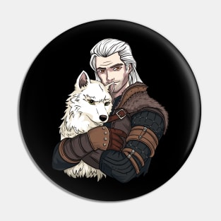 The Witcher and The White Wolf Pin