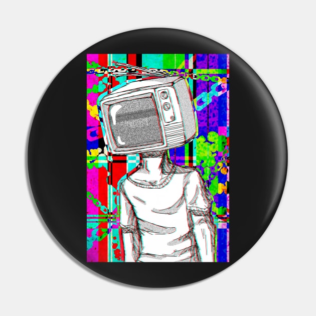 TV Head Pin by cometkins