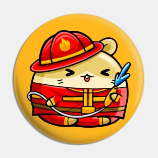 Cute Hamster Firefighter Pin