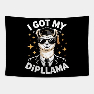 I Got My Dipllama Funny Llama Diploma School Graduation Tapestry