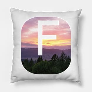 Initial F Sunset Photograph Pillow