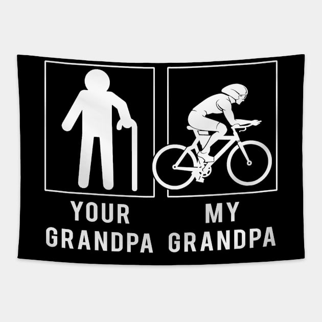 cycling your grandpa my grandpa tee for your grandson granddaughter Tapestry by MKGift