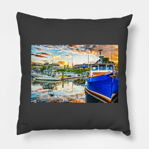 Falmouth Harbor Cape Cod Pillow by Gestalt Imagery