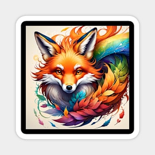 AI Rainbow Fox Magnet