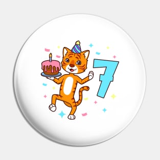 I am 7 with tiger - boy birthday 7 years old Pin