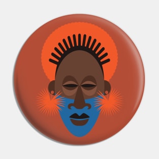 Afrocentric Terracotta Mask Pin