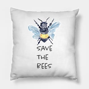 Save the Bees in watercolor Pillow