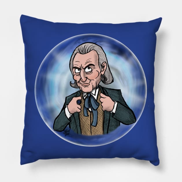 The First Doctor Pillow by UzzyWorks