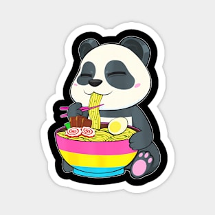 Panda Eating Ramen Lgbt Q Pan Flag Magnet