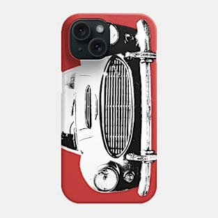 Austin Healey 3000 1960s British classic car monoblock black and white Phone Case