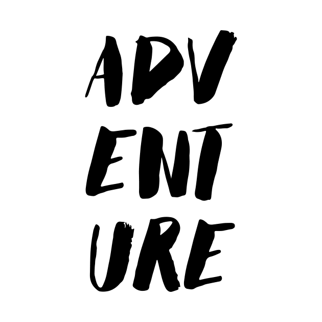 Adventure Quote Black Paint Brush Ink by Inogitna Designs