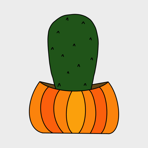 Cute Cactus Design #17: Halloween Pumpkin Cactus by DreamCactus