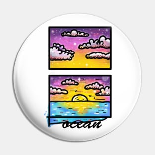 evening ocean Pin