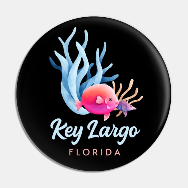 Key Largo Florida Coral Reef Diving Snorkeling Pin by TGKelly