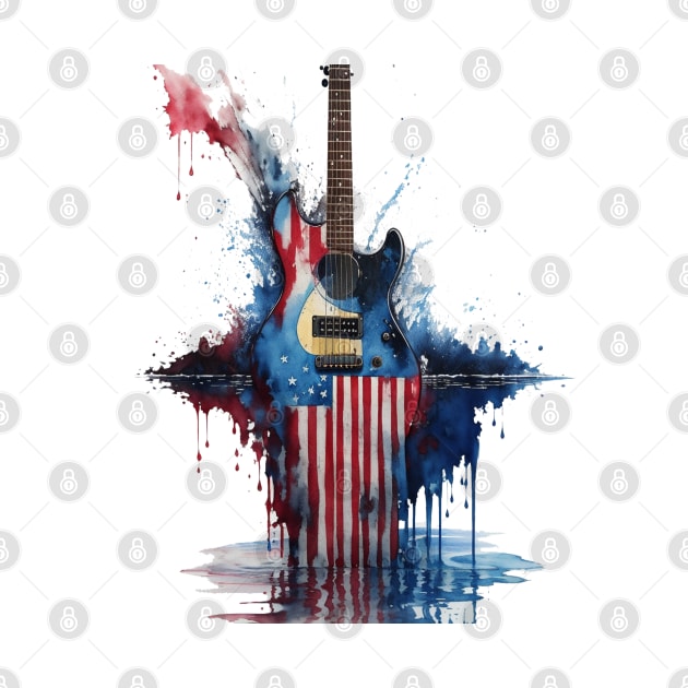 4th of July Guitar Design with American Flag by Hunter_c4 "Click here to uncover more designs"