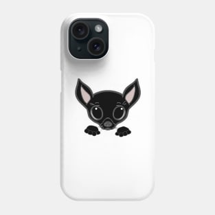 chihuahua peeking cartoon black Phone Case