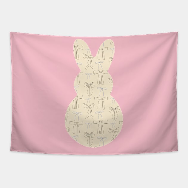 Bunny Peep with Bows Tapestry by katevcreates
