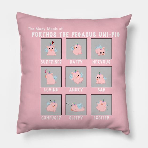 Moods of Porthos the Pegasus Uni-Pig Pillow by Kaztiel