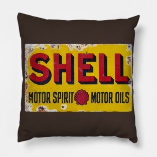 Old Shel* Vintage Enamel Sign Pillow