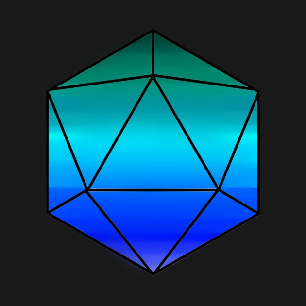 Blue Fade d20 Pocket Sized by PattyT