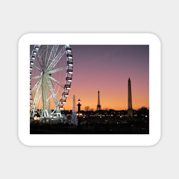 Paris Place de la Concorde at Sunset Magnet by BlackBeret