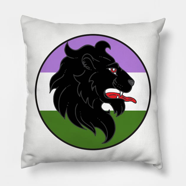 An Tir Pride - Genderqueer - Populace Badge Style 1 Pillow by Yotebeth