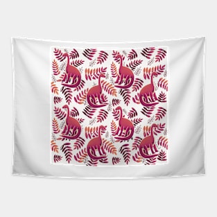 Modern Dinosaur Pattern - Coral Tapestry