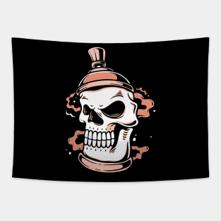 Angry Spray Skull Tapestry