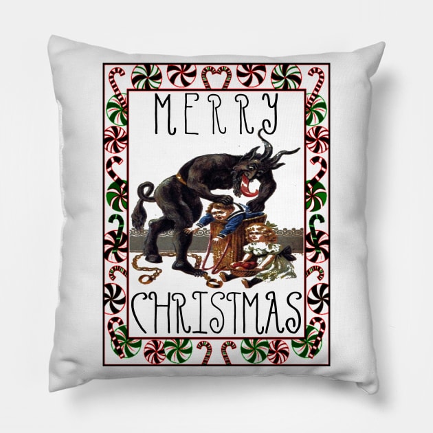 Merry Christmas Krampus Pillow by asimplefool