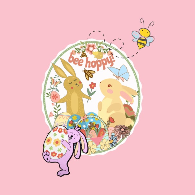 Easter Bee Hoppy Cute Bunny Spring Design by tamdevo1