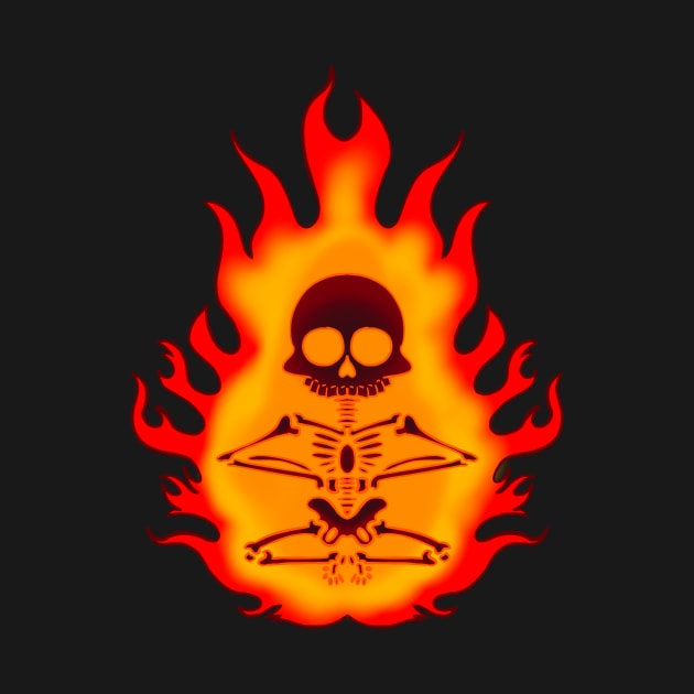 Flaming Skeleton by David Barresi Illustrations