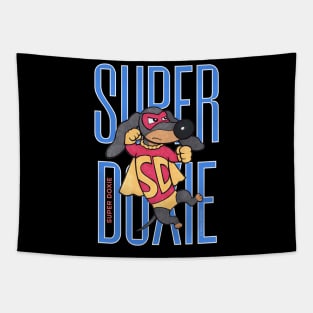 Cute Super Hero Dachshund Dog Gold Cape Tapestry