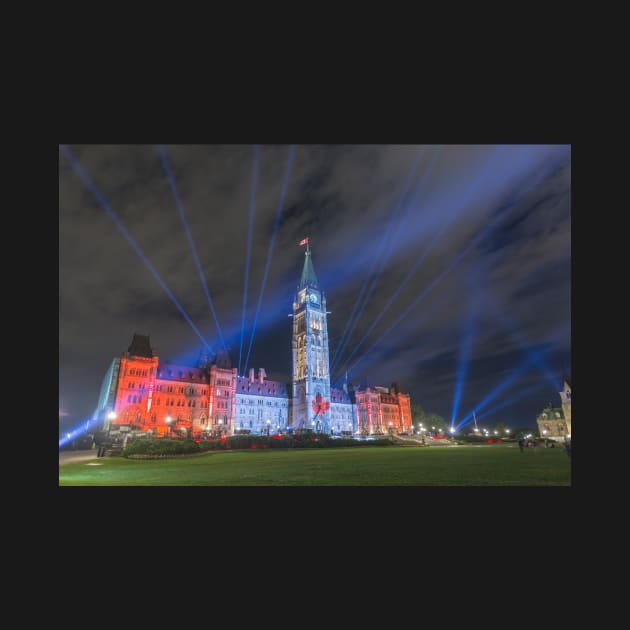 Canada's Parliament Building - Northern Lights show by josefpittner