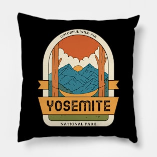 Yosemite National Park Vintage Travel Pillow