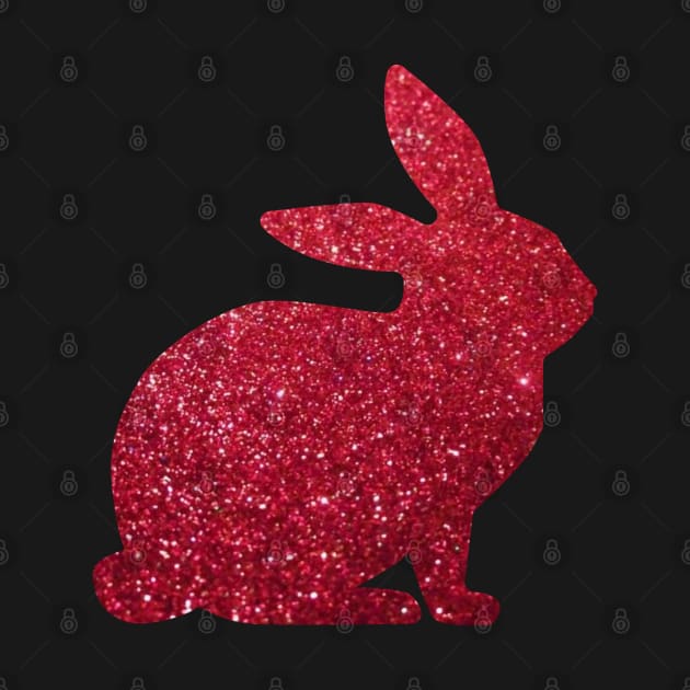 Red Faux Glitter Easter Bunny by Felicity-K