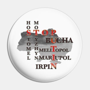 Stop the destruction of the Ukrainian cities Pin