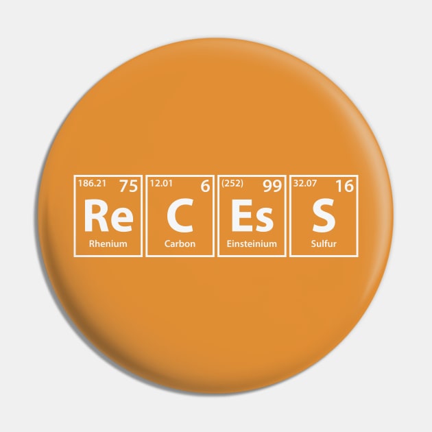 Recess (Re-C-Es-S) Periodic Elements Spelling Pin by cerebrands