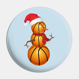 Basketball Snowman Christmas Pin