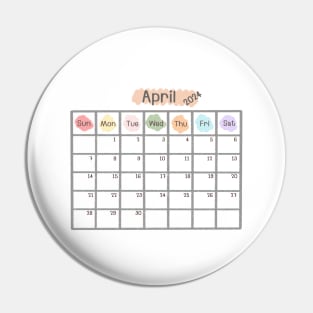 April 2024 Calendar Pin