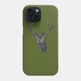 Red Deer Stag in B&W Phone Case