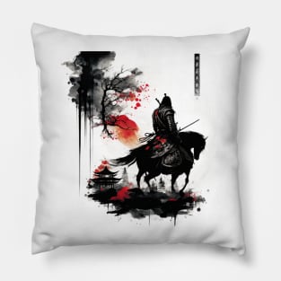 Japanese samurai on horseback Pillow