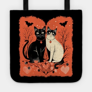 Valentine's Day Love Vintage Halloween Black Cat Witch Retro Cute Super Cool Best Gift Tote