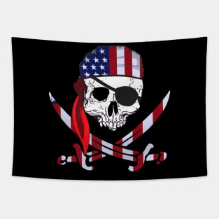 Skull American Pirate Skeleton Tapestry