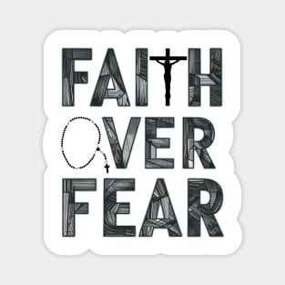 Faith Over Fear Jesus Christ Savior Christian Rosary Magnet